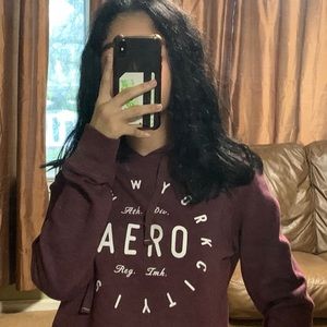 burgundy aeropostale hoodie